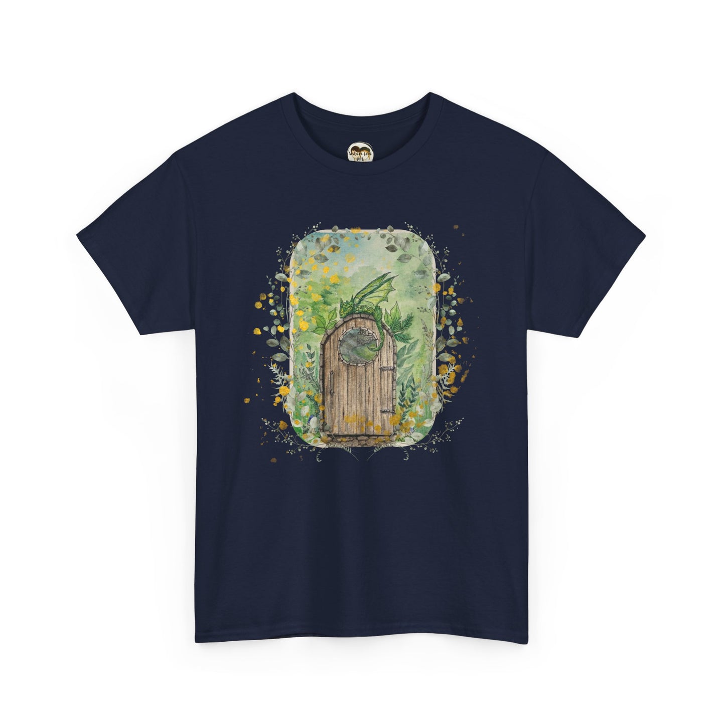 Dragon Guarding the Garden Gate Tee, Perfect Gift for Dragon Lover, Fall Style T-shirt, Fantasy Gift, Eco-Friendly Style
