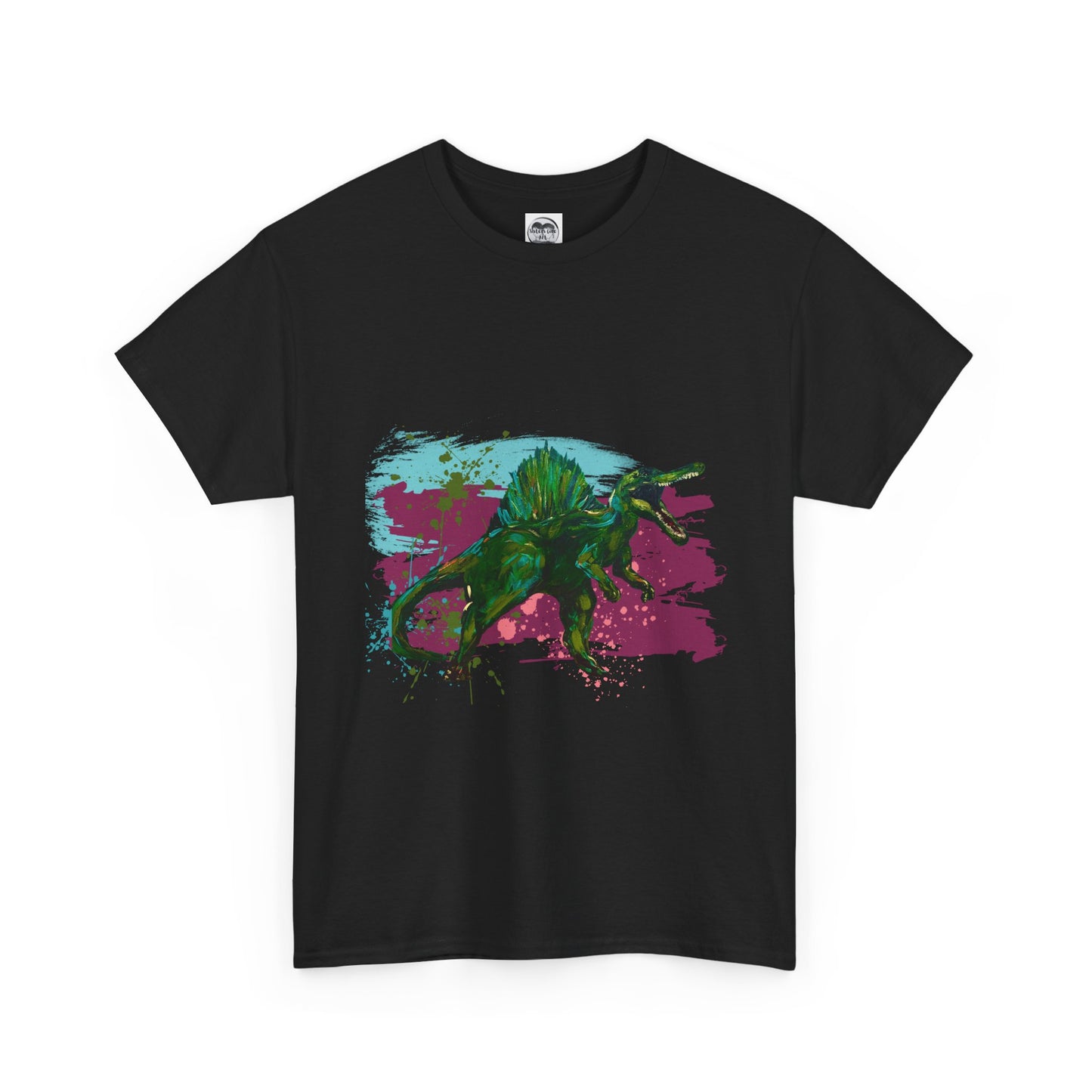 Vibrant Dinosaur Art Unisex Heavy Cotton Tee, Graphic Tee, Gift for Dinosaur Lovers, Casual Wear, Cool T-Shirt, Eco-Friendly Fashion