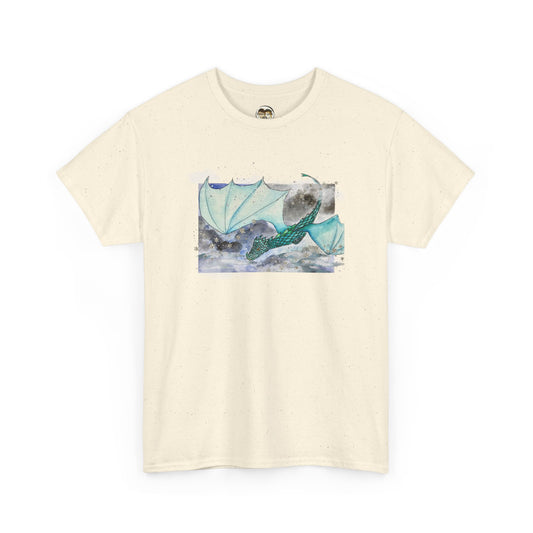 Dragon Flying through Storm Clouds Unisex Tee, Fantasy T-Shirt, Dragon Lover Gift, Eco-Friendly Apparel, Comfortable Casual Top, Unique Graphic Tee