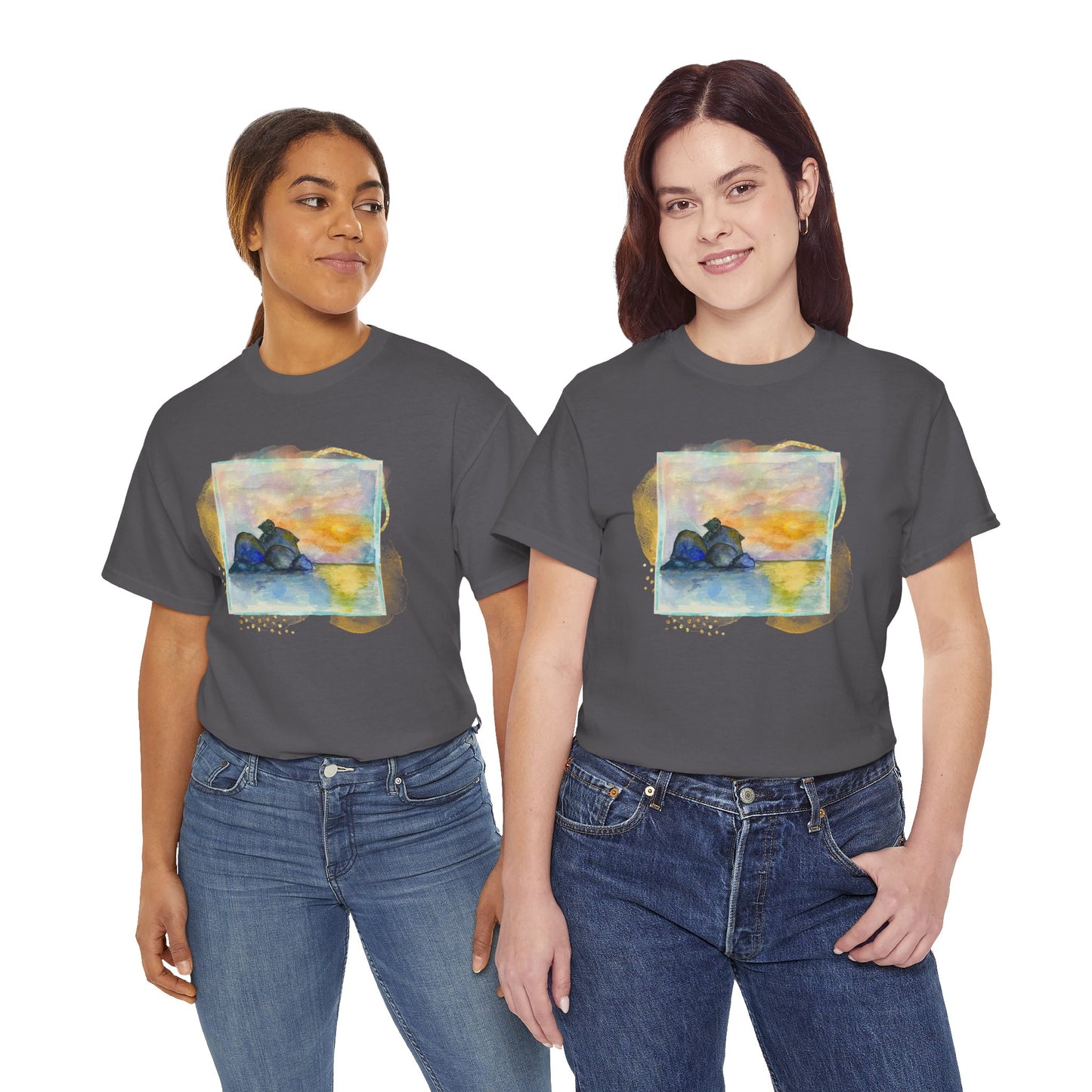 Sunset Dragon Unisex Tee, Unique Gift for Fantasy Lovers, Eco- Friendly Fashion