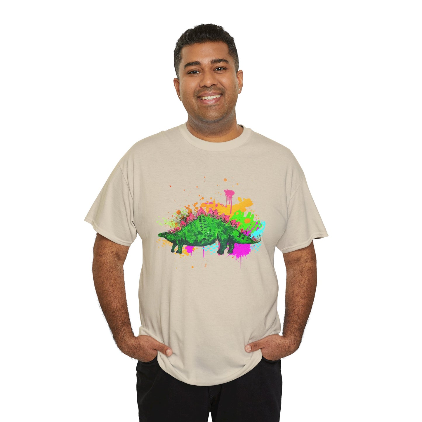 Stegosaurs Colorful Artist Unisex Heavy Cotton Graphic Tee