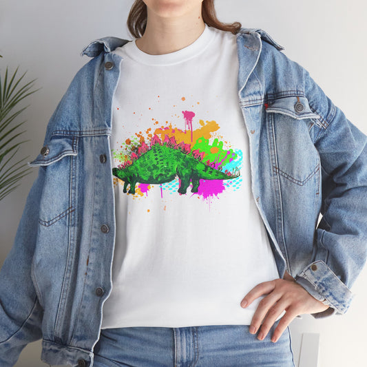 Stegosaurs Colorful Artist Unisex Heavy Cotton Graphic Tee