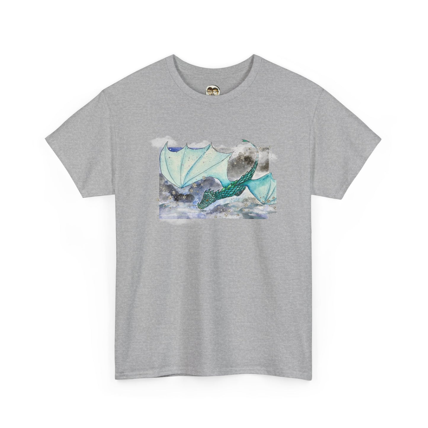 Dragon Flying through Storm Clouds Unisex Tee, Fantasy T-Shirt, Dragon Lover Gift, Eco-Friendly Apparel, Comfortable Casual Top, Unique Graphic Tee