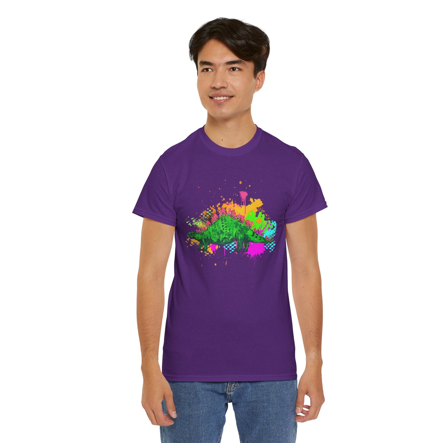 Stegosaurs Colorful Artist Unisex Heavy Cotton Graphic Tee