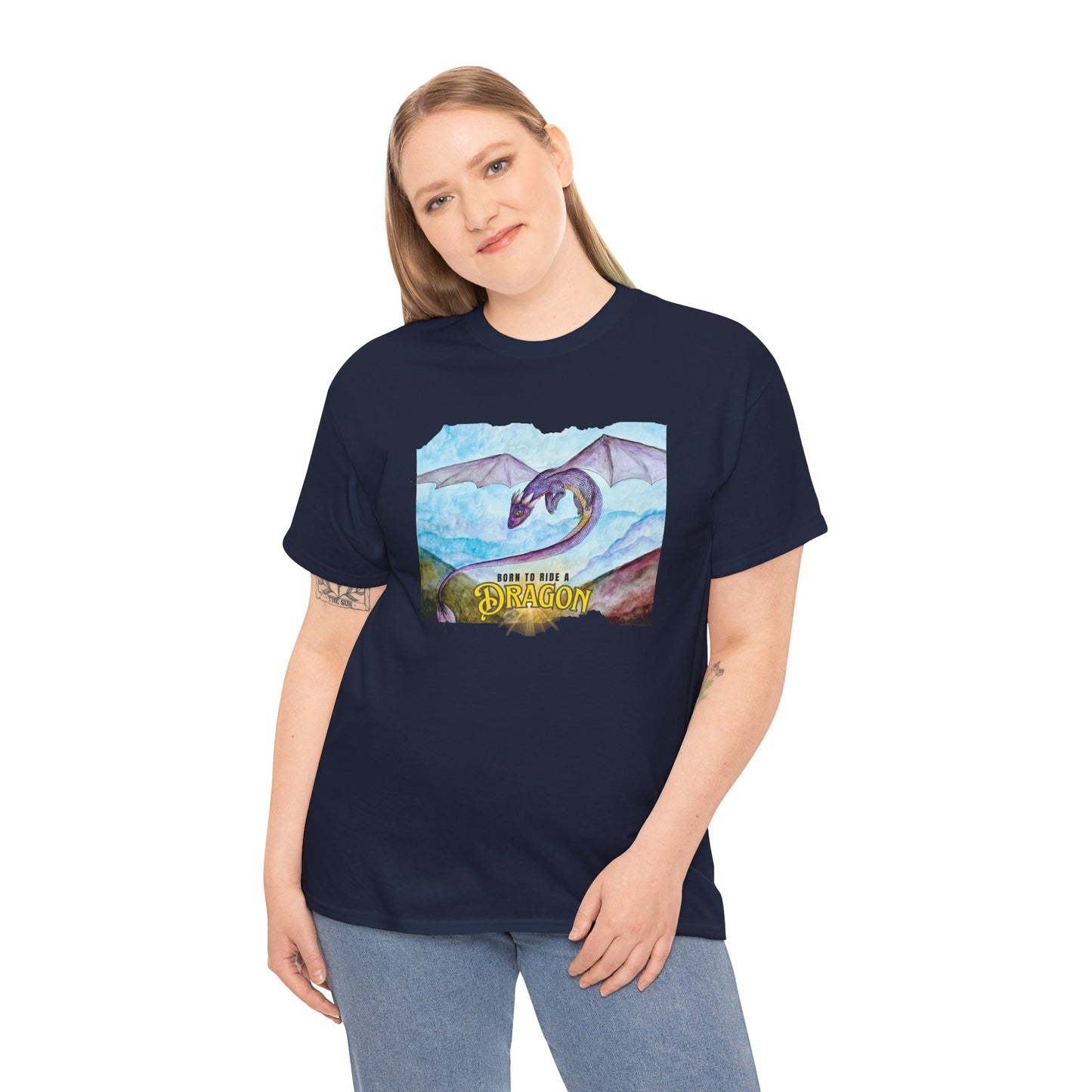 Dragon Graphic Unisex Heavy Cotton Tee, Fantasy T-Shirt, Gift for Dragon Lovers, Casual Wear, Birthday Gift, Geek Clothing