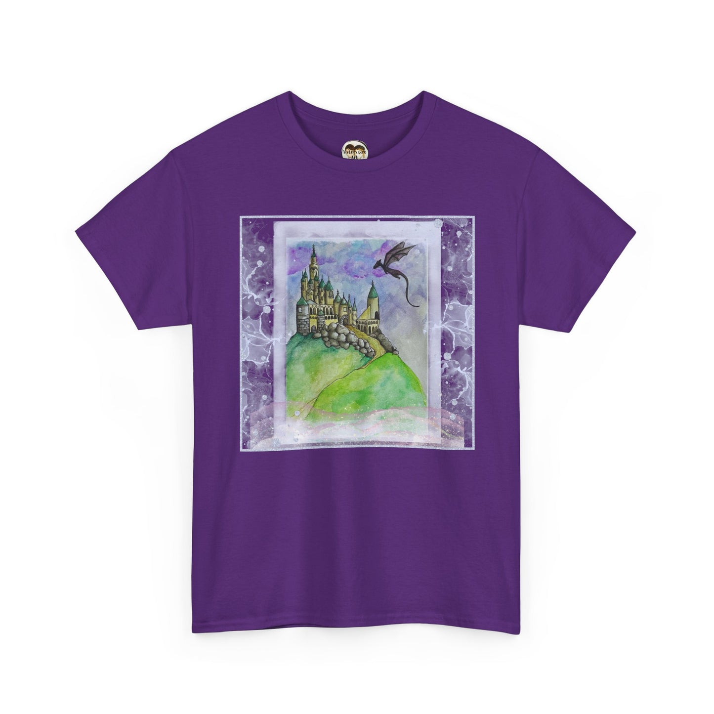 Dragon Castle Tee, Fantasy T-Shirt, Unisex Graphic Tee, Whimsical Apparel, Gift for Dreamers, Unique Artwork Shirt