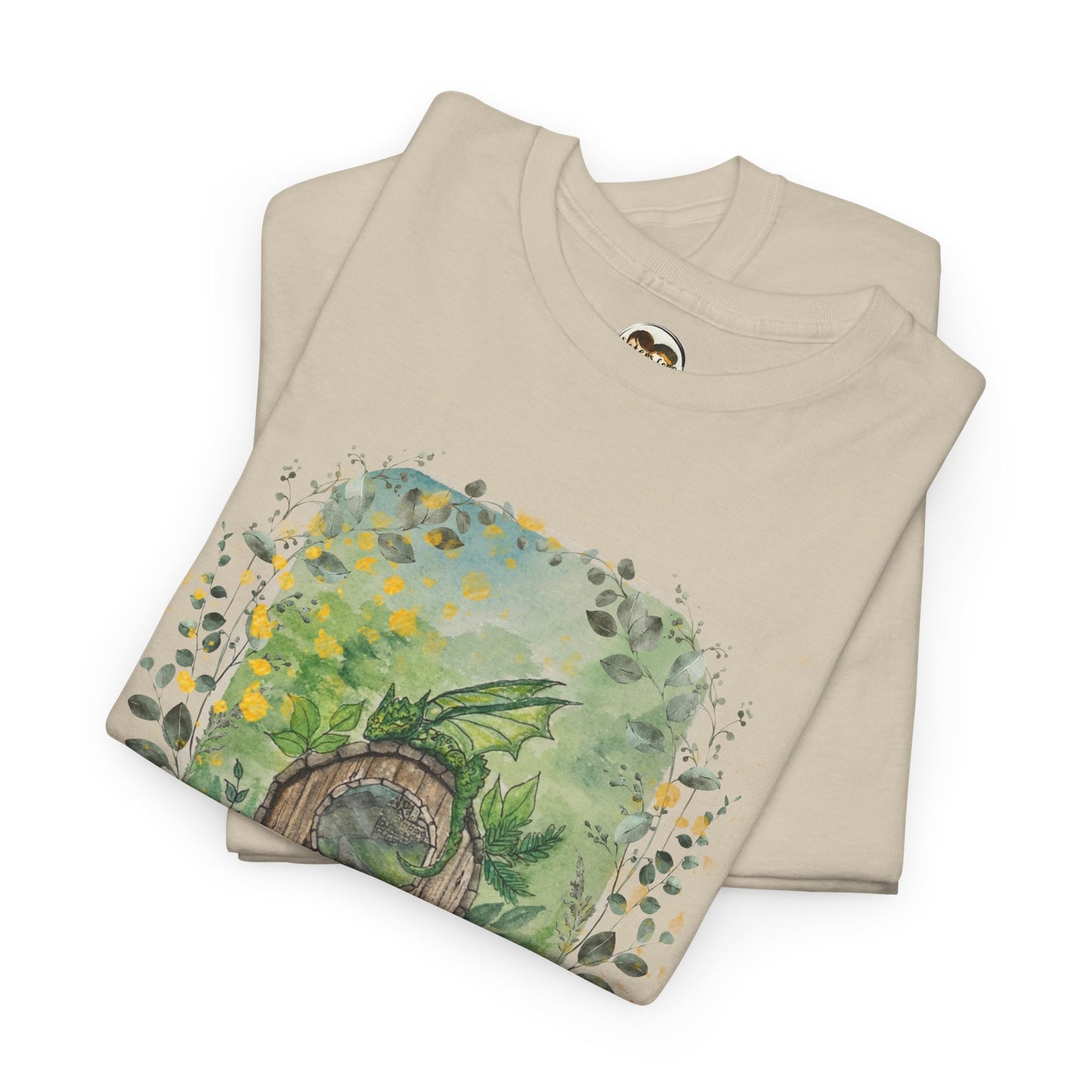 Dragon Guarding the Garden Gate Tee, Perfect Gift for Dragon Lover, Fall Style T-shirt, Fantasy Gift, Eco-Friendly Style