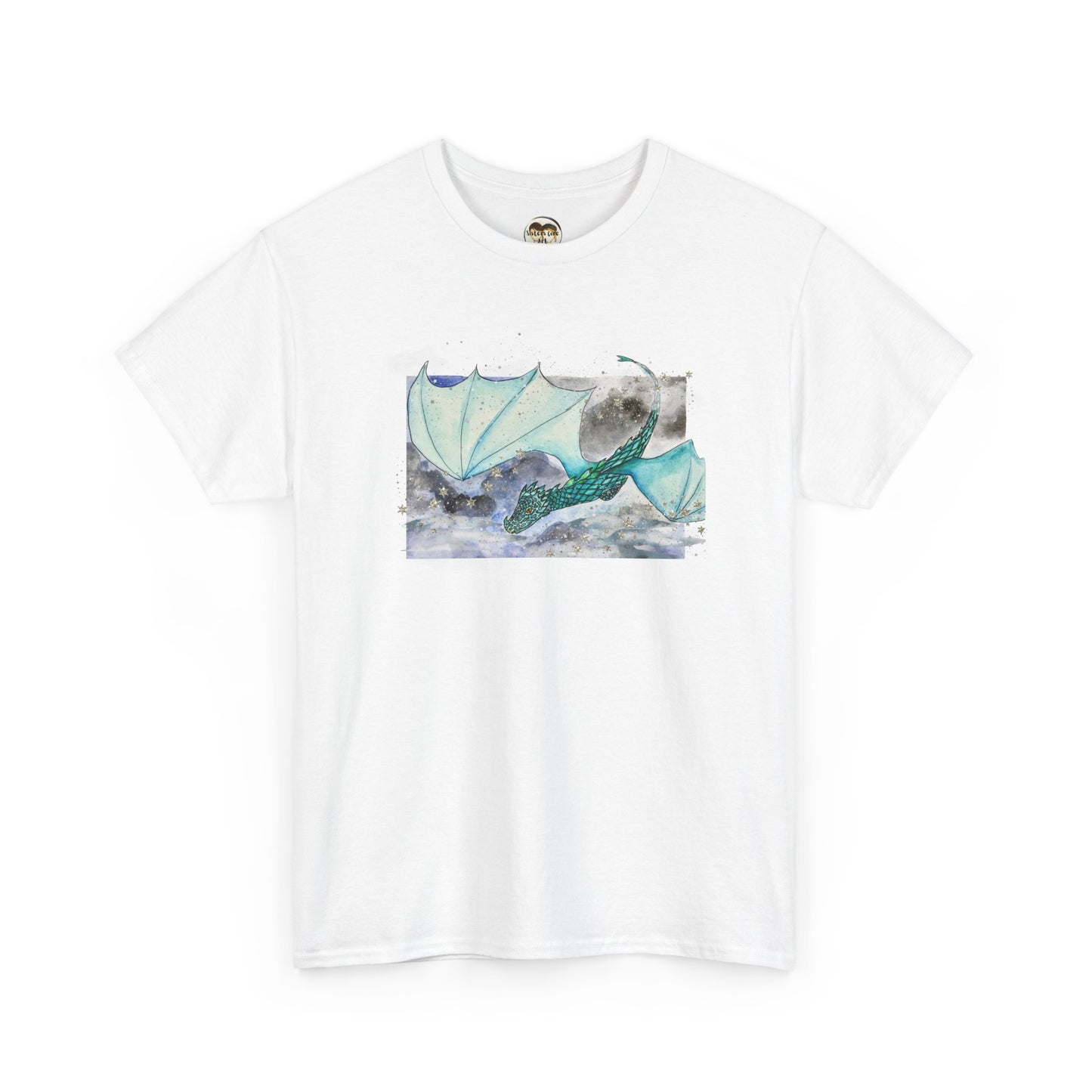Dragon Flying through Storm Clouds Unisex Tee, Fantasy T-Shirt, Dragon Lover Gift, Eco-Friendly Apparel, Comfortable Casual Top, Unique Graphic Tee