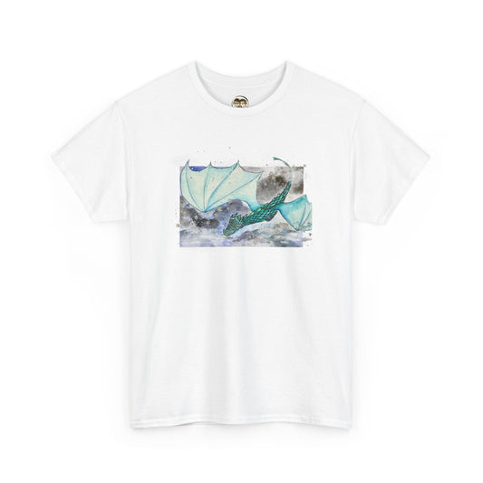Dragon Flying through Storm Clouds Unisex Tee, Fantasy T-Shirt, Dragon Lover Gift, Eco-Friendly Apparel, Comfortable Casual Top, Unique Graphic Tee