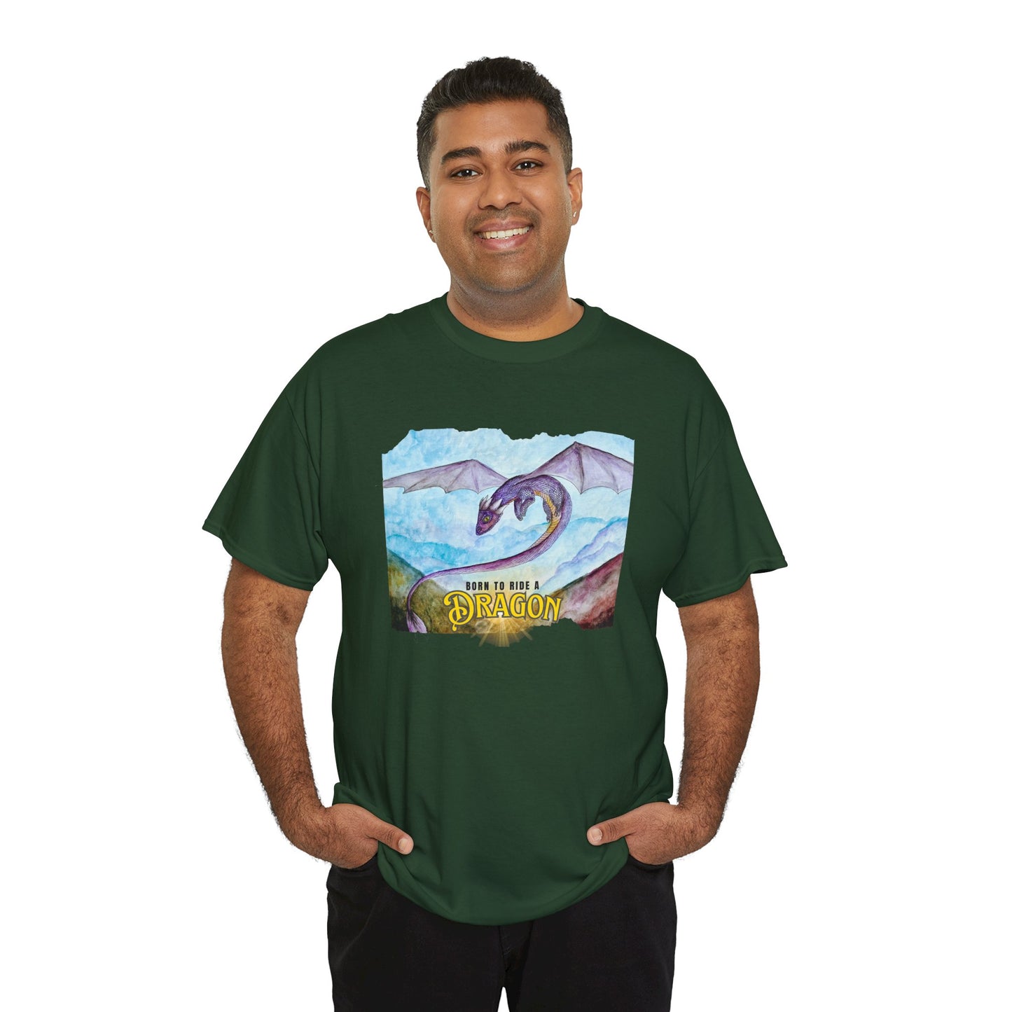 Dragon Graphic Unisex Heavy Cotton Tee, Fantasy T-Shirt, Gift for Dragon Lovers, Casual Wear, Birthday Gift, Geek Clothing