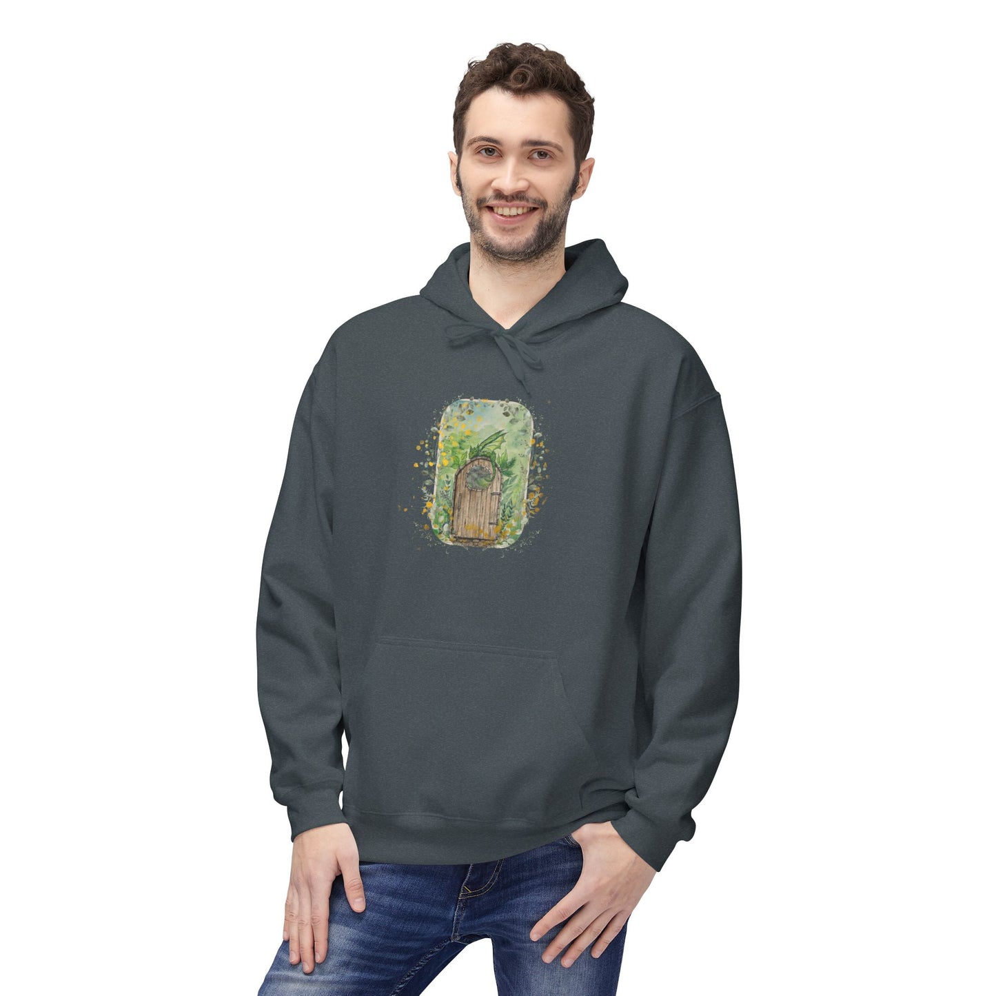Nature-Inspired Dragon Unisex Fleece Hoodie, Cozy Wear, Outdoor Apparel, Eco-Friendly Gift, Perfect for Hiking, Casual Look