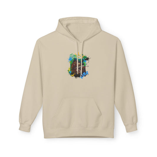 Artistic T-Rex Dino KING Fleece Hoodie, Cozy Sweatshirt, Colorful Hoodie for Art Lovers, Unisex Pullover, Great for Gifts, Casual Wear