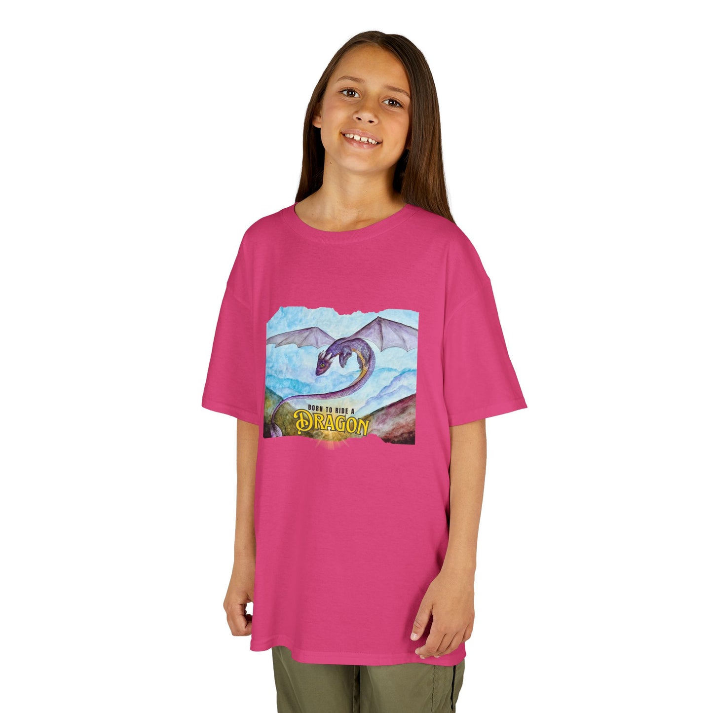 Fantasy Dragon Kids Tee, Born to Ride a Dragon Kids Shirt, Dragon Lover Gift, Children's Apparel, Unique Tee for Boys and Girls
