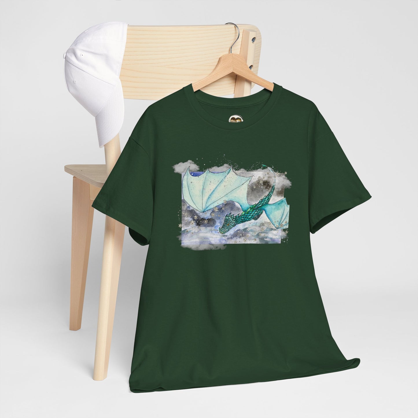 Dragon Flying through Storm Clouds Unisex Tee, Fantasy T-Shirt, Dragon Lover Gift, Eco-Friendly Apparel, Comfortable Casual Top, Unique Graphic Tee