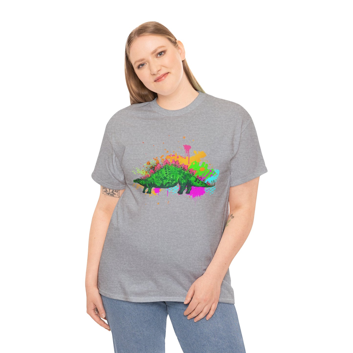 Stegosaurs Colorful Artist Unisex Heavy Cotton Graphic Tee