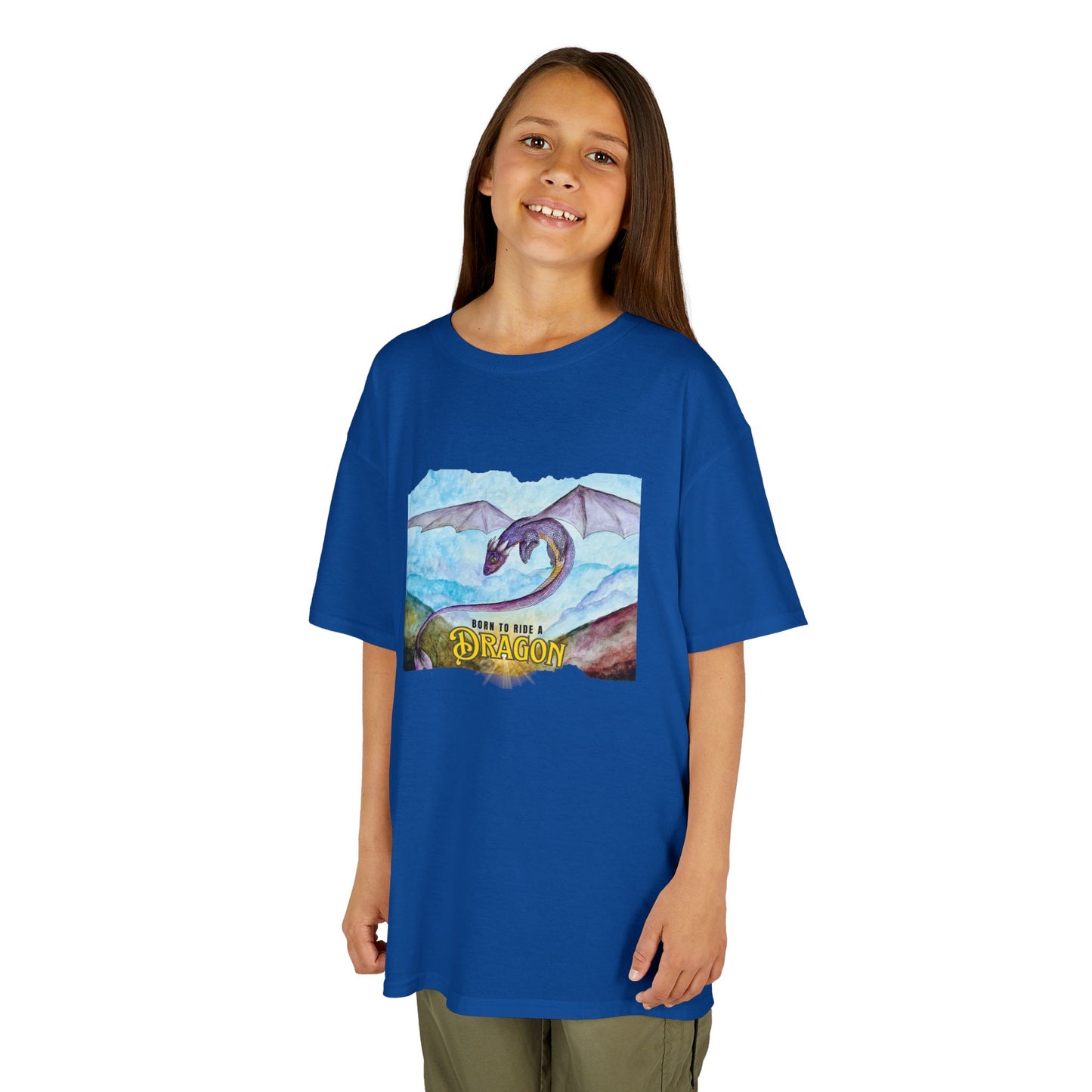 Fantasy Dragon Kids Tee, Born to Ride a Dragon Kids Shirt, Dragon Lover Gift, Children's Apparel, Unique Tee for Boys and Girls