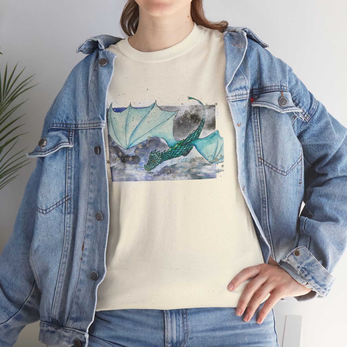 Dragon Flying through Storm Clouds Unisex Tee, Fantasy T-Shirt, Dragon Lover Gift, Eco-Friendly Apparel, Comfortable Casual Top, Unique Graphic Tee