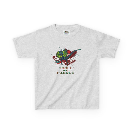 Small But Fierce Kids Dino Tee, Cute Graphic Shirt, Fun Kids Apparel, Gift for Children, Backyard Play, Everyday Wear, Birthday Gift