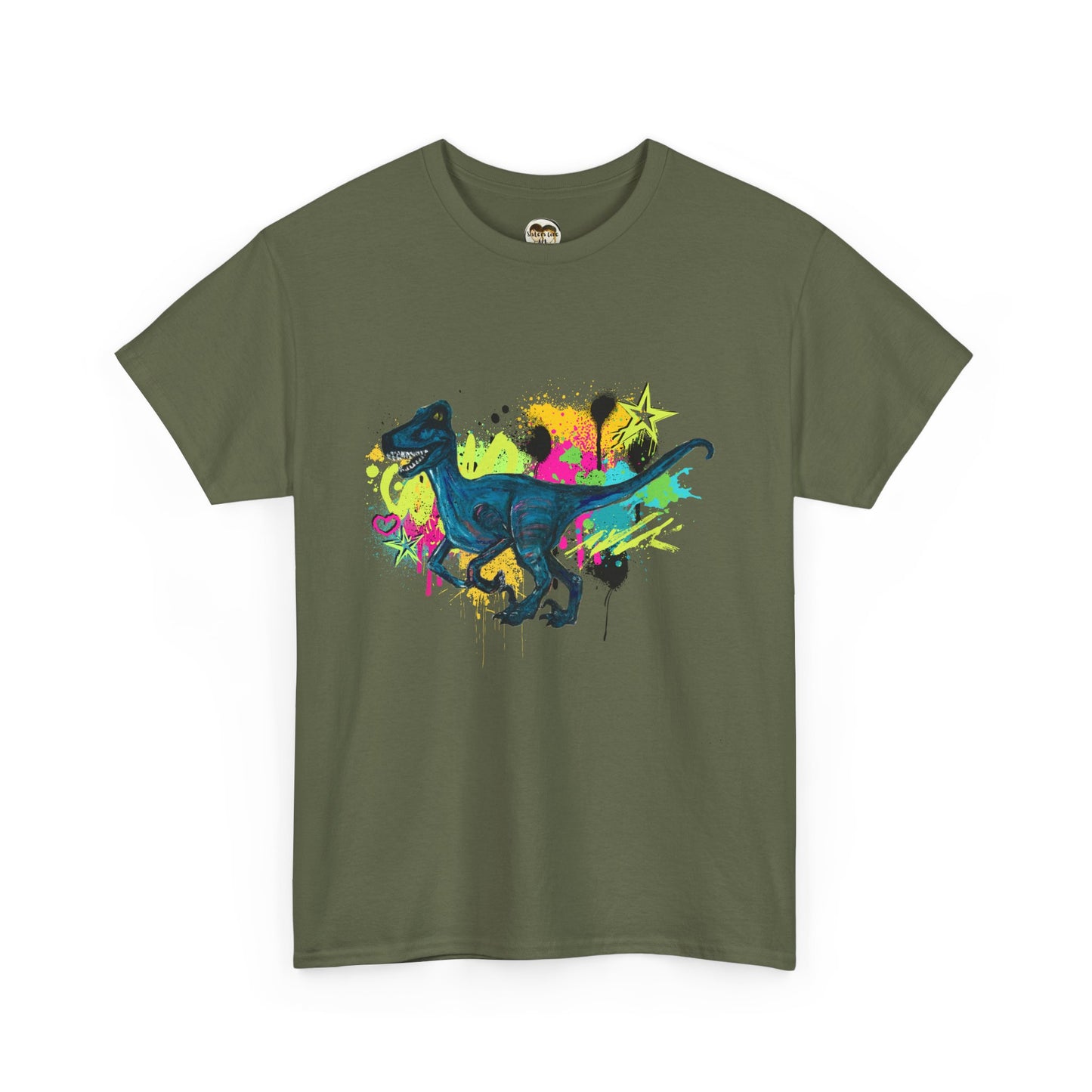 Dinosaur Art Raptor Unisex Heavy Cotton Tee | Perfect for Dinosaur Lovers