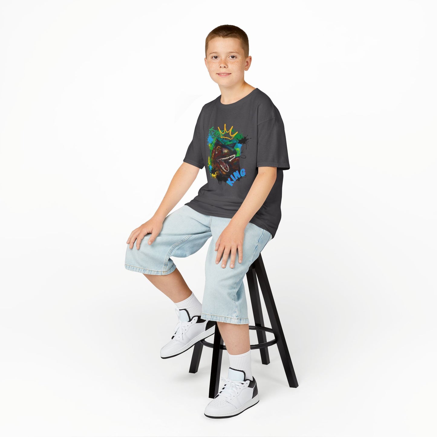 Dino King Kids Tee, Fun Dinosaur Shirt, Gift for Young Explorers, Birthday Party Outfit, School Shirt