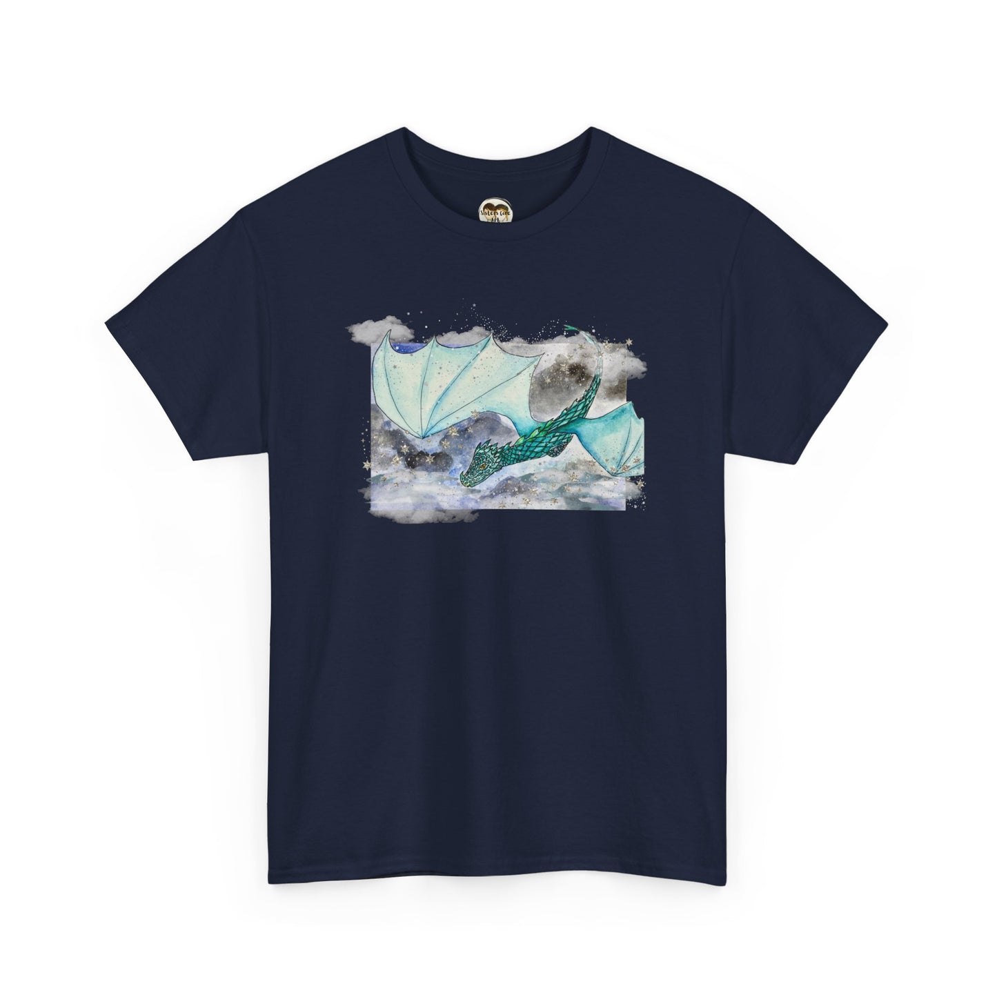 Dragon Flying through Storm Clouds Unisex Tee, Fantasy T-Shirt, Dragon Lover Gift, Eco-Friendly Apparel, Comfortable Casual Top, Unique Graphic Tee
