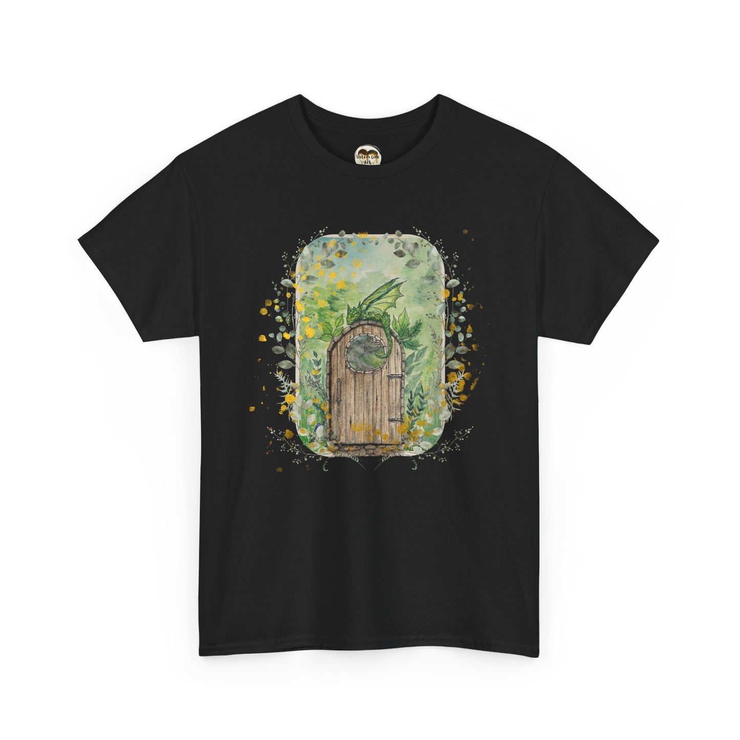 Dragon Guarding the Garden Gate Tee, Perfect Gift for Dragon Lover, Fall Style T-shirt, Fantasy Gift, Eco-Friendly Style