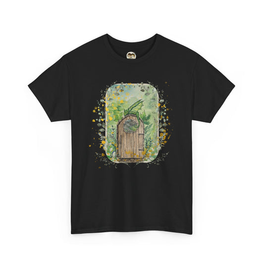 Dragon Guarding the Garden Gate Tee, Perfect Gift for Dragon Lover, Fall Style T-shirt, Fantasy Gift, Eco-Friendly Style