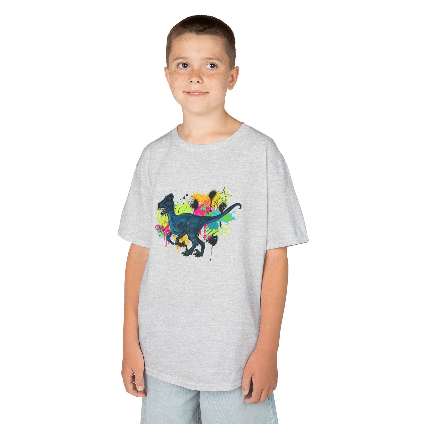 Raptor Dinosaur Adventure Kids Tee, Fun Kids T-Shirt, Colorful Dino Shirt, Gift for Boys and Girls, Birthday Gift
