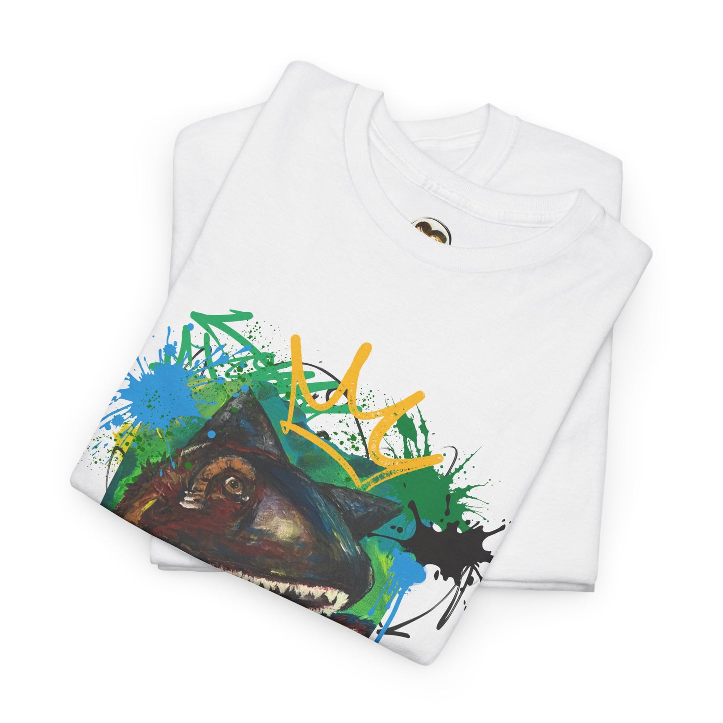 Dinosaur Graphic Tee, Unisex Heavy Cotton T-Shirt, Fun Art Tee, Casual Wear, Gift for Dino Lovers, Summer Style