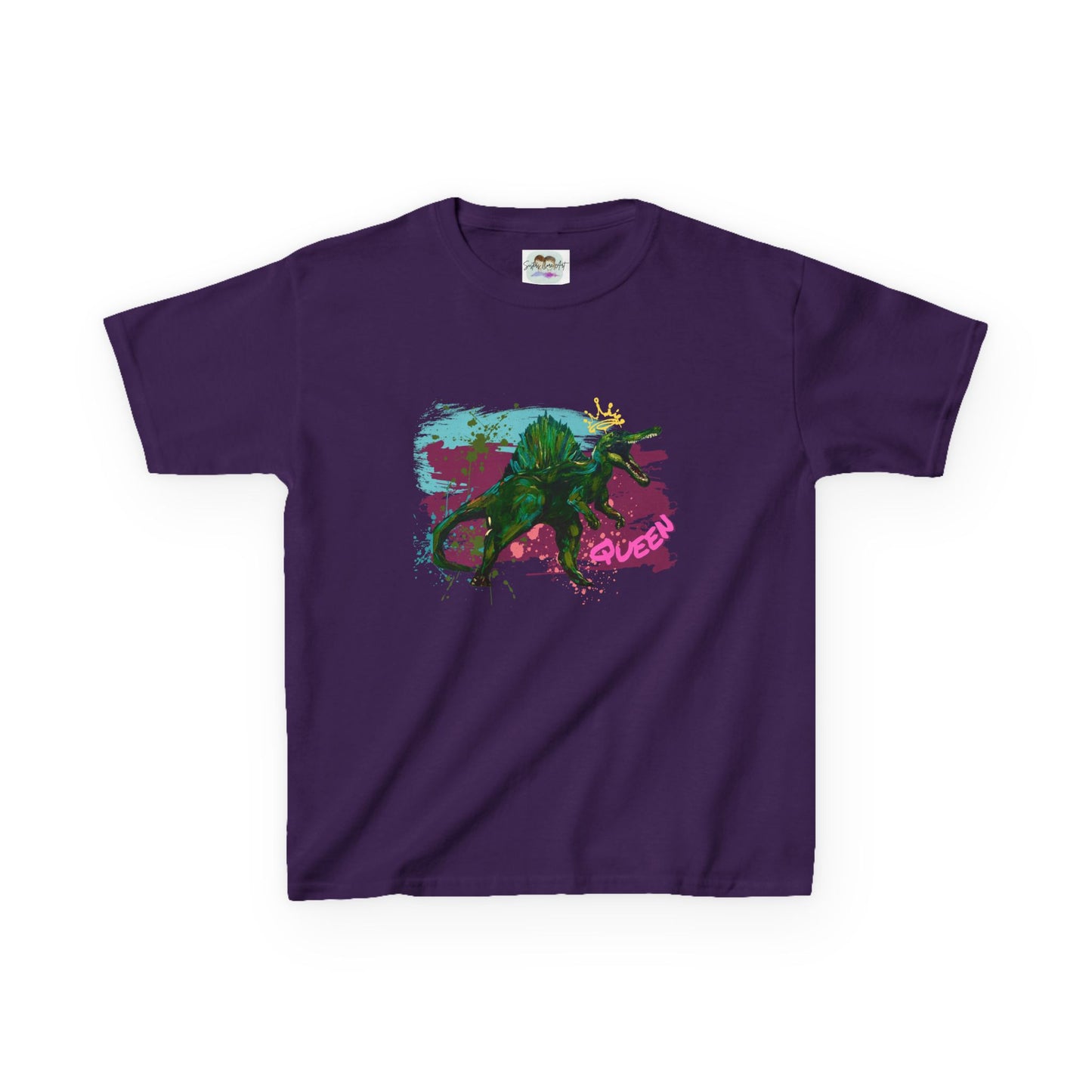 Kids Spinosaurus Queen of the Dinosaurs Graphic Tee, Fun Kids Shirt, Playful Dinosaur Art, Gift for Kids, Birthday Present