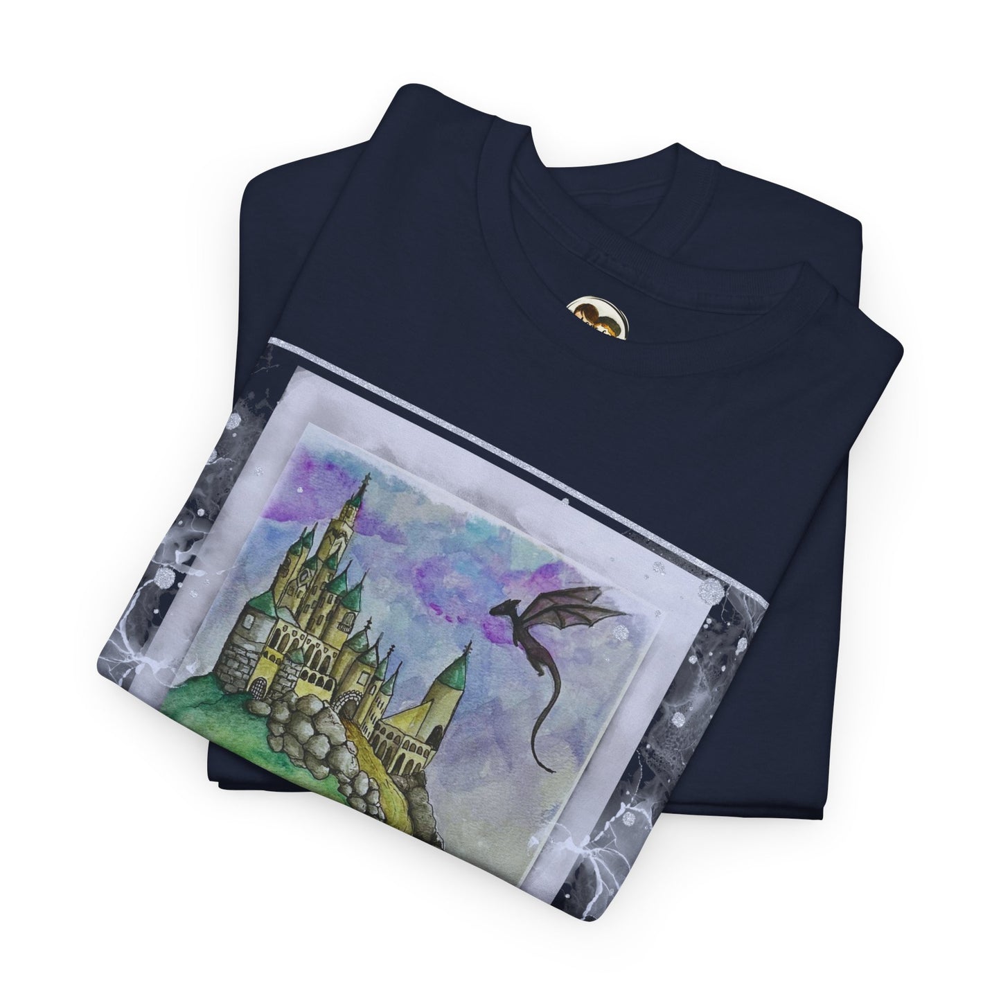 Dragon Castle Tee, Fantasy T-Shirt, Unisex Graphic Tee, Whimsical Apparel, Gift for Dreamers, Unique Artwork Shirt
