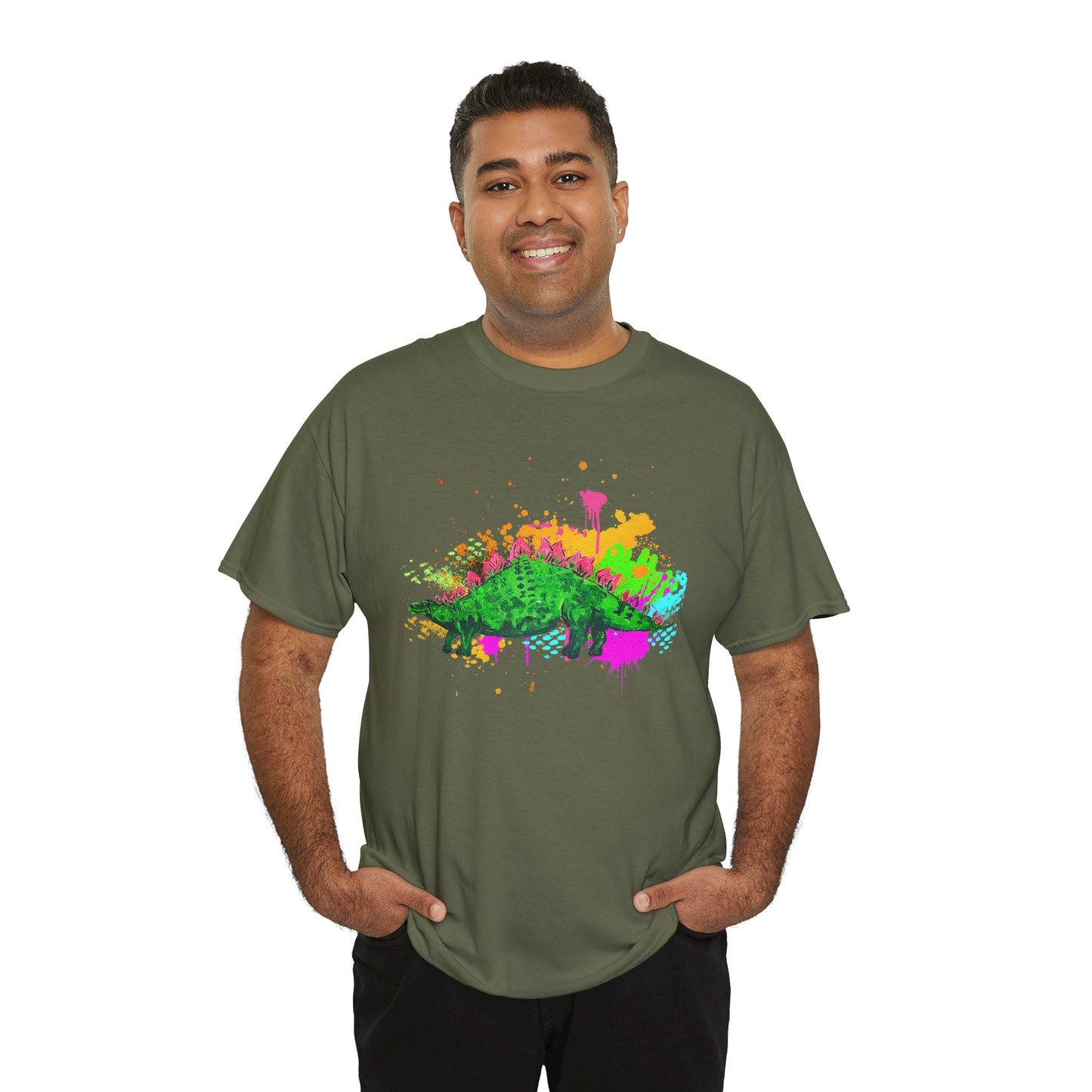 Stegosaurs Colorful Artist Unisex Heavy Cotton Graphic Tee