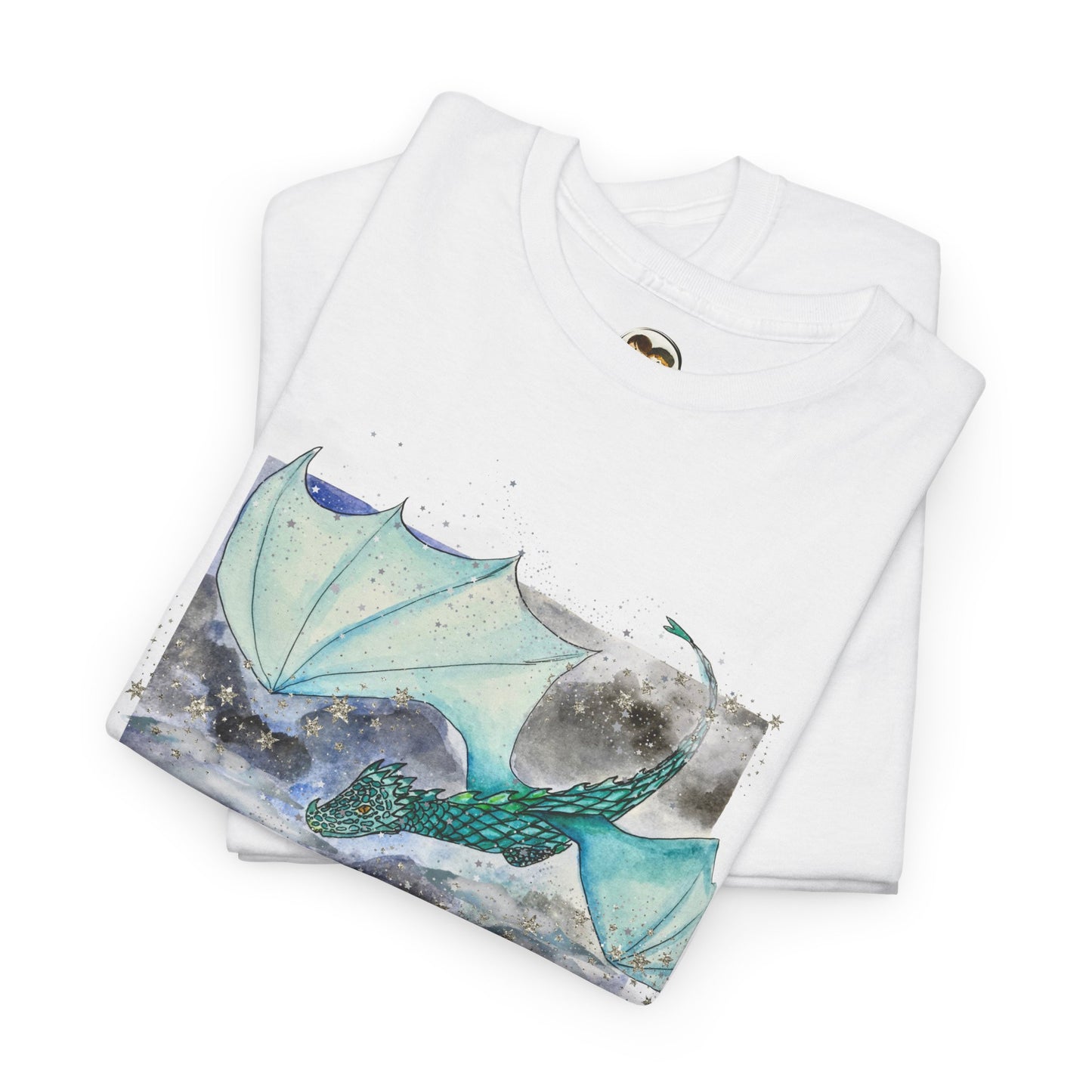 Dragon Flying through Storm Clouds Unisex Tee, Fantasy T-Shirt, Dragon Lover Gift, Eco-Friendly Apparel, Comfortable Casual Top, Unique Graphic Tee