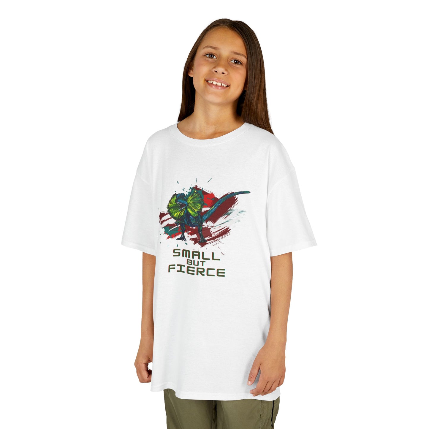 Small But Fierce Kids Dino Tee, Cute Graphic Shirt, Fun Kids Apparel, Gift for Children, Backyard Play, Everyday Wear, Birthday Gift