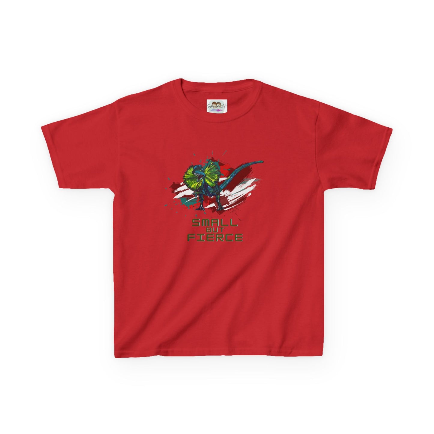 Small But Fierce Kids Dino Tee, Cute Graphic Shirt, Fun Kids Apparel, Gift for Children, Backyard Play, Everyday Wear, Birthday Gift