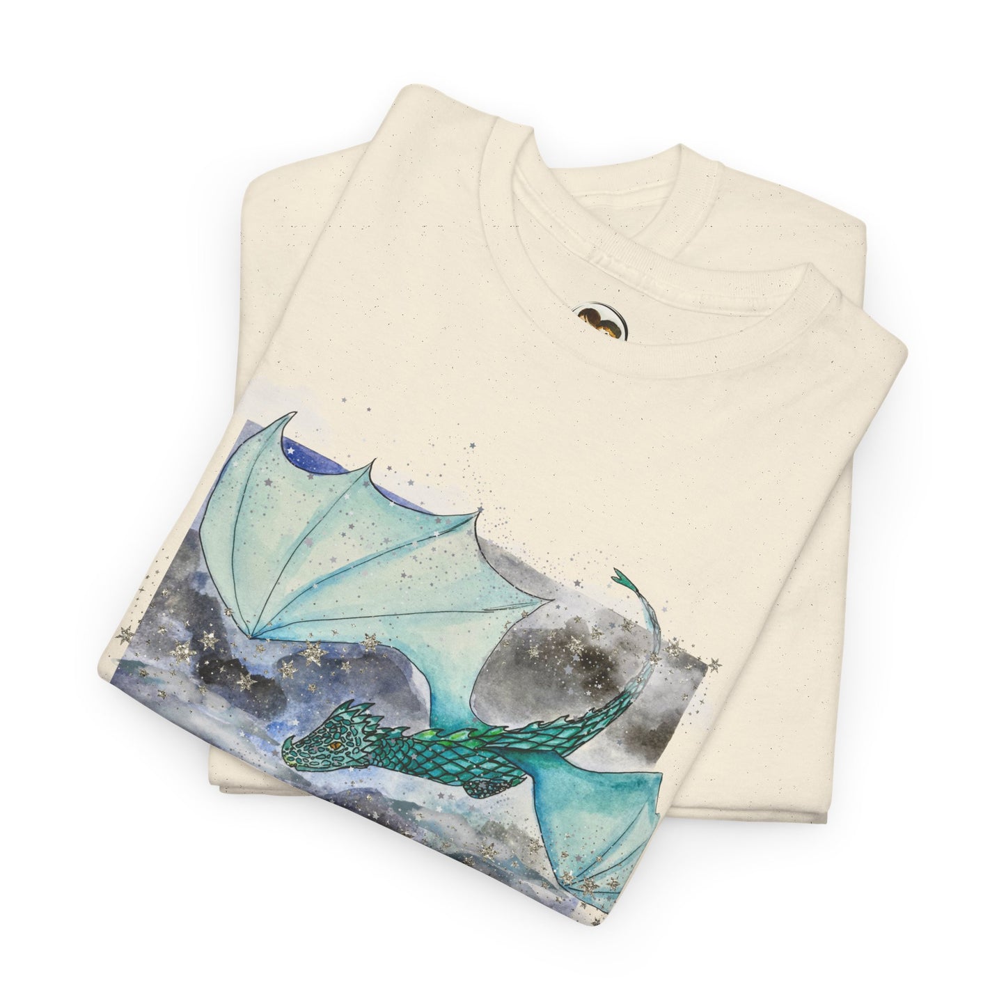 Dragon Flying through Storm Clouds Unisex Tee, Fantasy T-Shirt, Dragon Lover Gift, Eco-Friendly Apparel, Comfortable Casual Top, Unique Graphic Tee