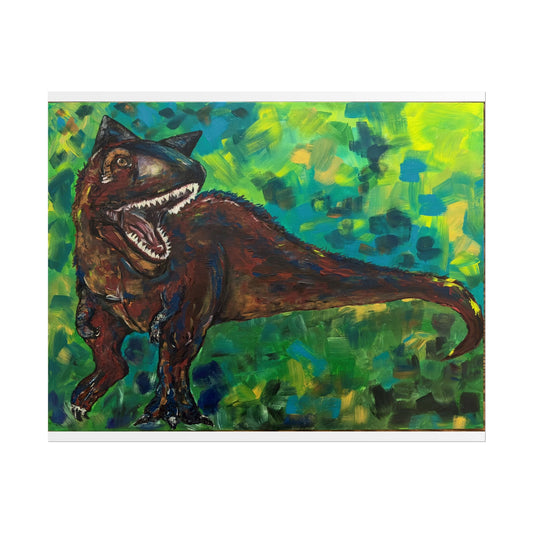 Dinosaur Art Print | Rolled Poster | Unique Decor for Kids, Nursery Wall Art, Birthday Gift, Fun Home Decoration, Horned T-Rex Art