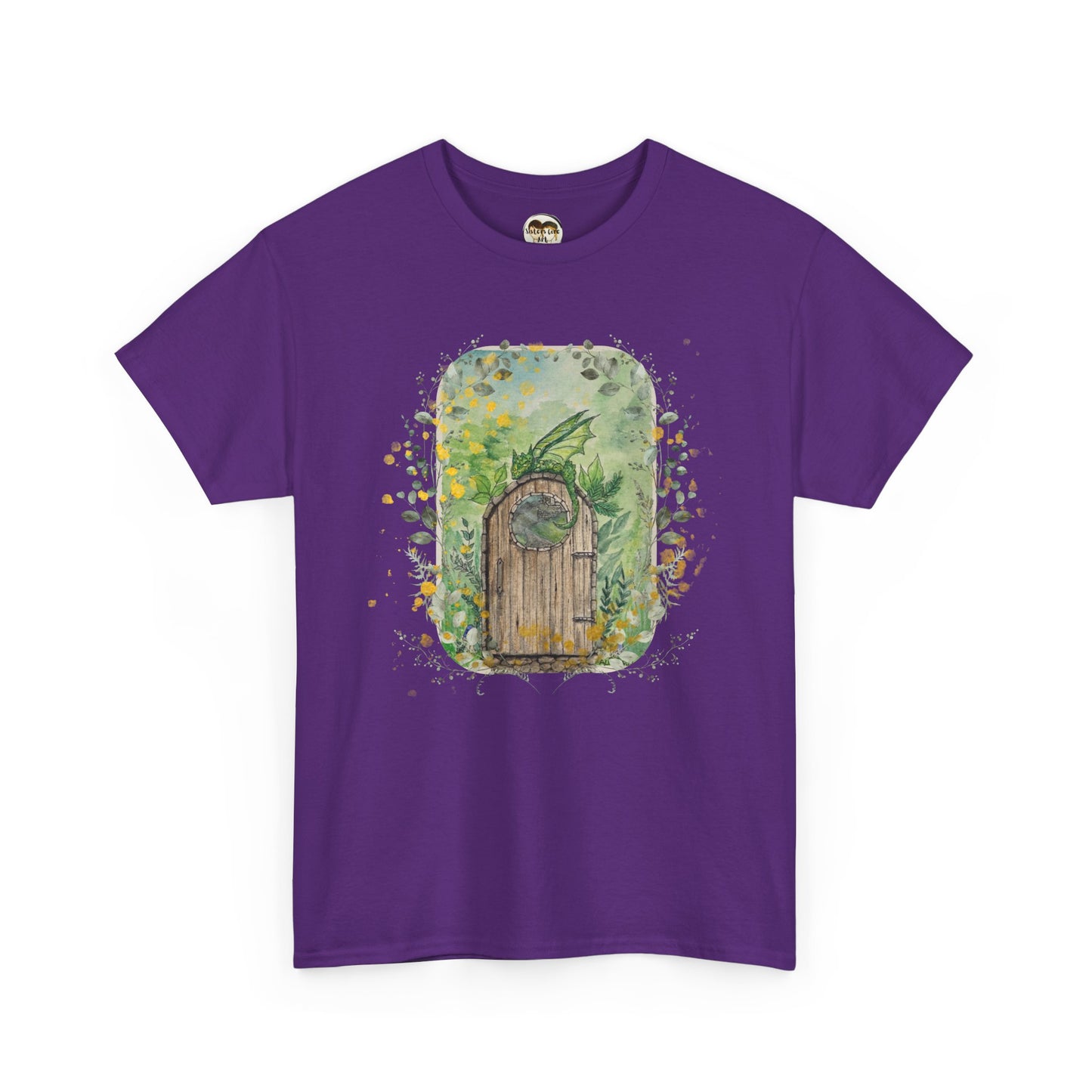 Dragon Guarding the Garden Gate Tee, Perfect Gift for Dragon Lover, Fall Style T-shirt, Fantasy Gift, Eco-Friendly Style
