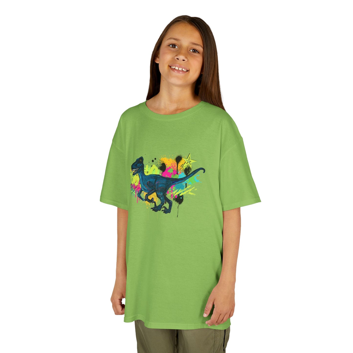 Raptor Dinosaur Adventure Kids Tee, Fun Kids T-Shirt, Colorful Dino Shirt, Gift for Boys and Girls, Birthday Gift