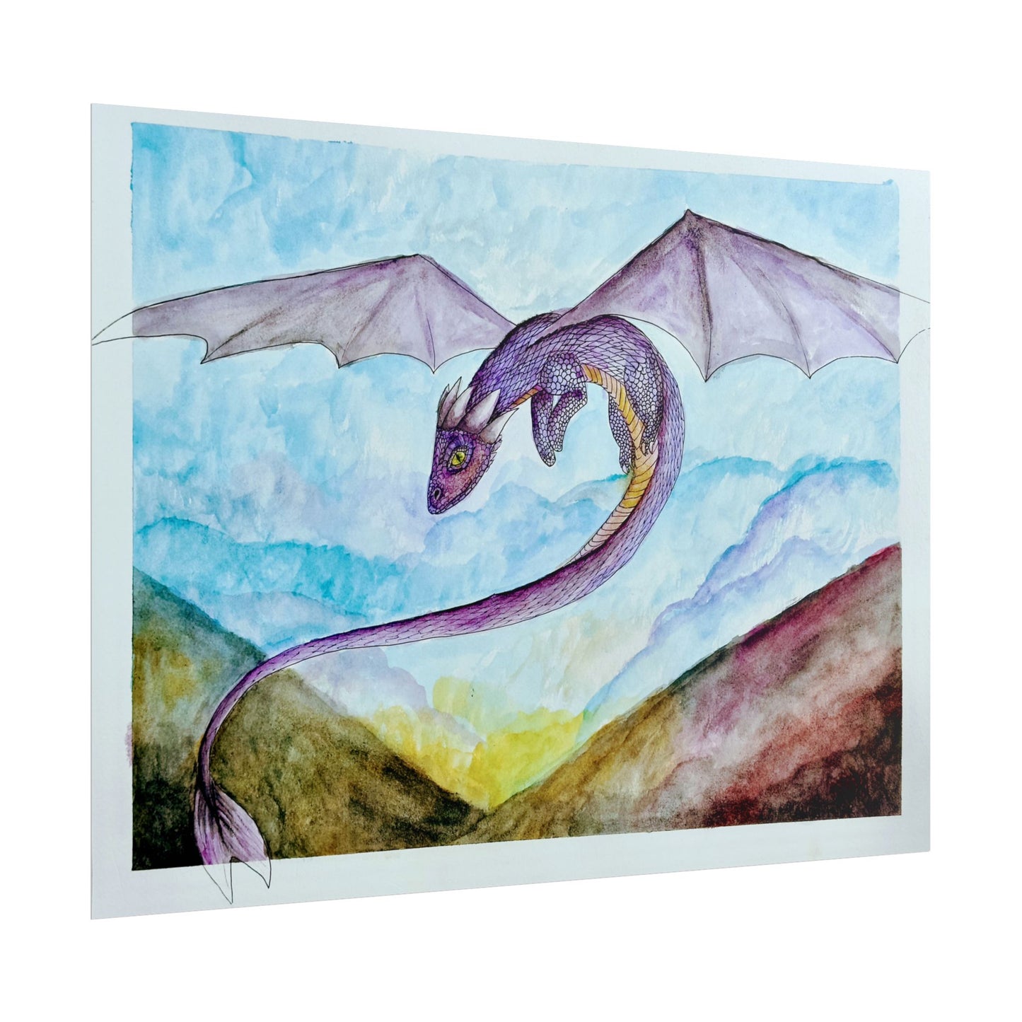 Mystical Dragon Art Print, Fantasy Wall Decor, Rolled Poster, Gift for Fantasy Lovers, Home Decoration, Art for Kids