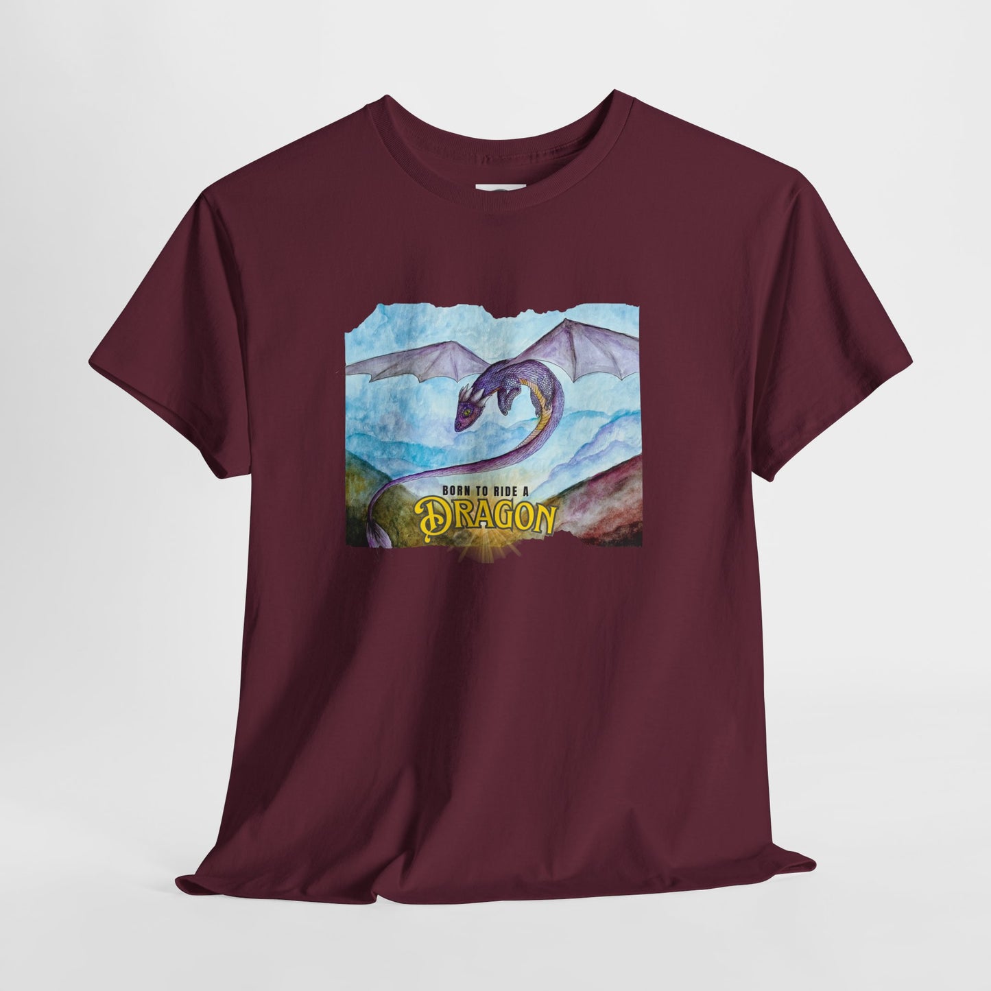 Dragon Graphic Unisex Heavy Cotton Tee, Fantasy T-Shirt, Gift for Dragon Lovers, Casual Wear, Birthday Gift, Geek Clothing
