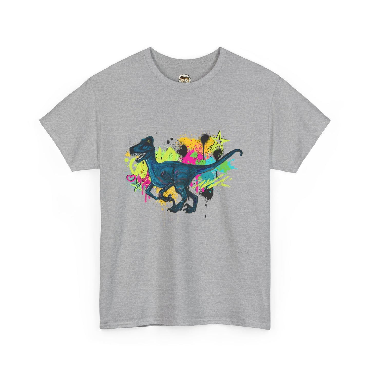 Dinosaur Art Raptor Unisex Heavy Cotton Tee | Perfect for Dinosaur Lovers