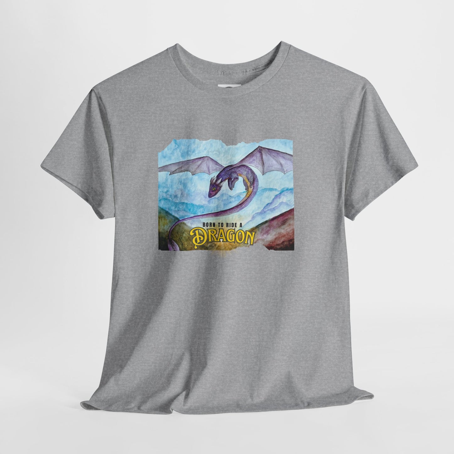 Dragon Graphic Unisex Heavy Cotton Tee, Fantasy T-Shirt, Gift for Dragon Lovers, Casual Wear, Birthday Gift, Geek Clothing
