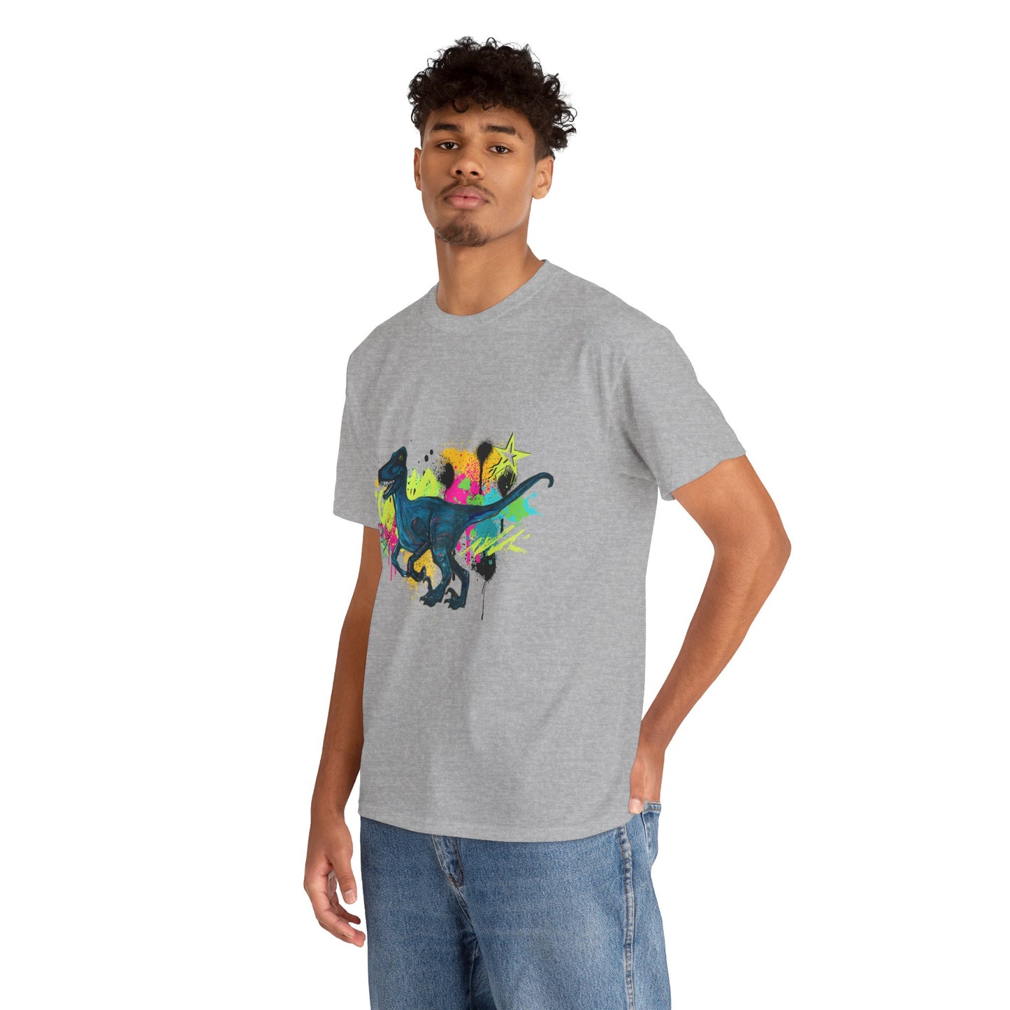 Dinosaur Art Unisex Heavy Cotton Tee | Perfect for Dinosaur Lovers, Fun Gift for Birthdays, Unique Fashion Statement