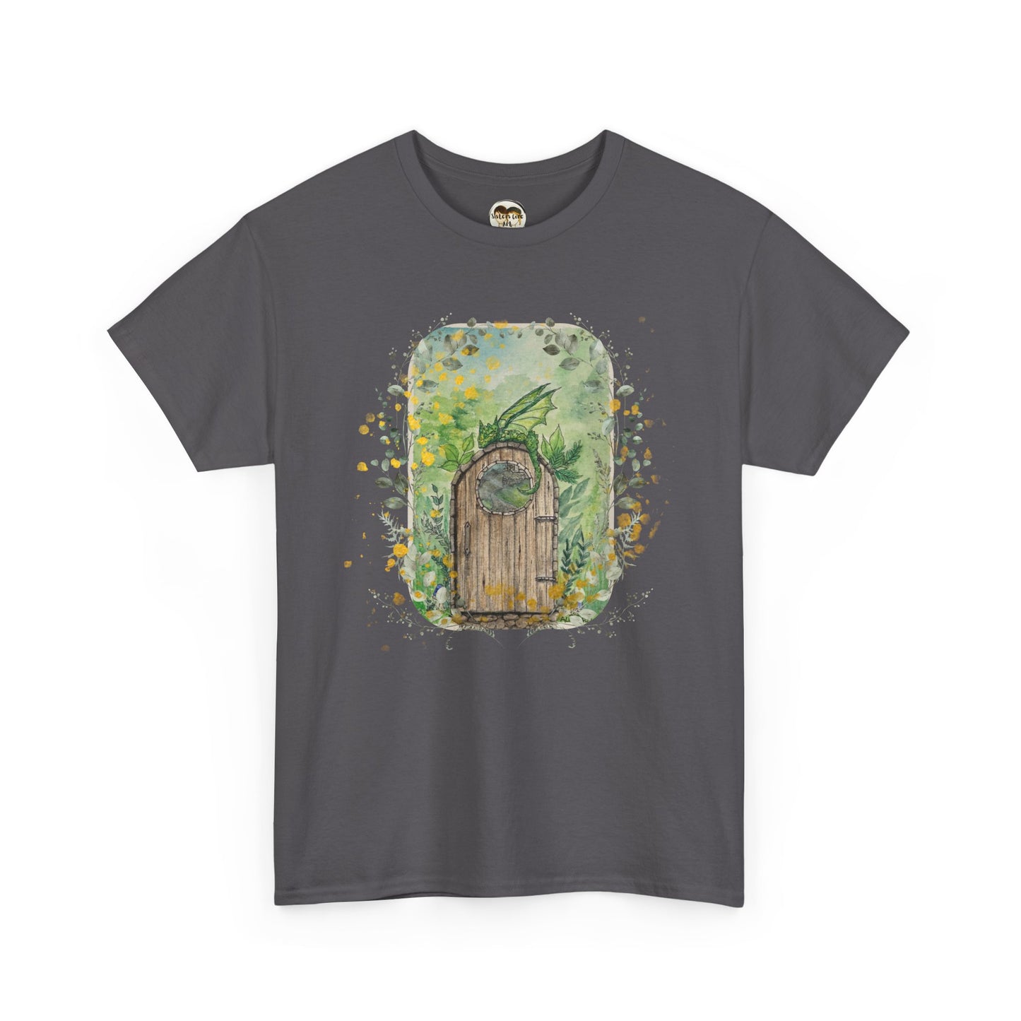 Dragon Guarding the Garden Gate Tee, Perfect Gift for Dragon Lover, Fall Style T-shirt, Fantasy Gift, Eco-Friendly Style