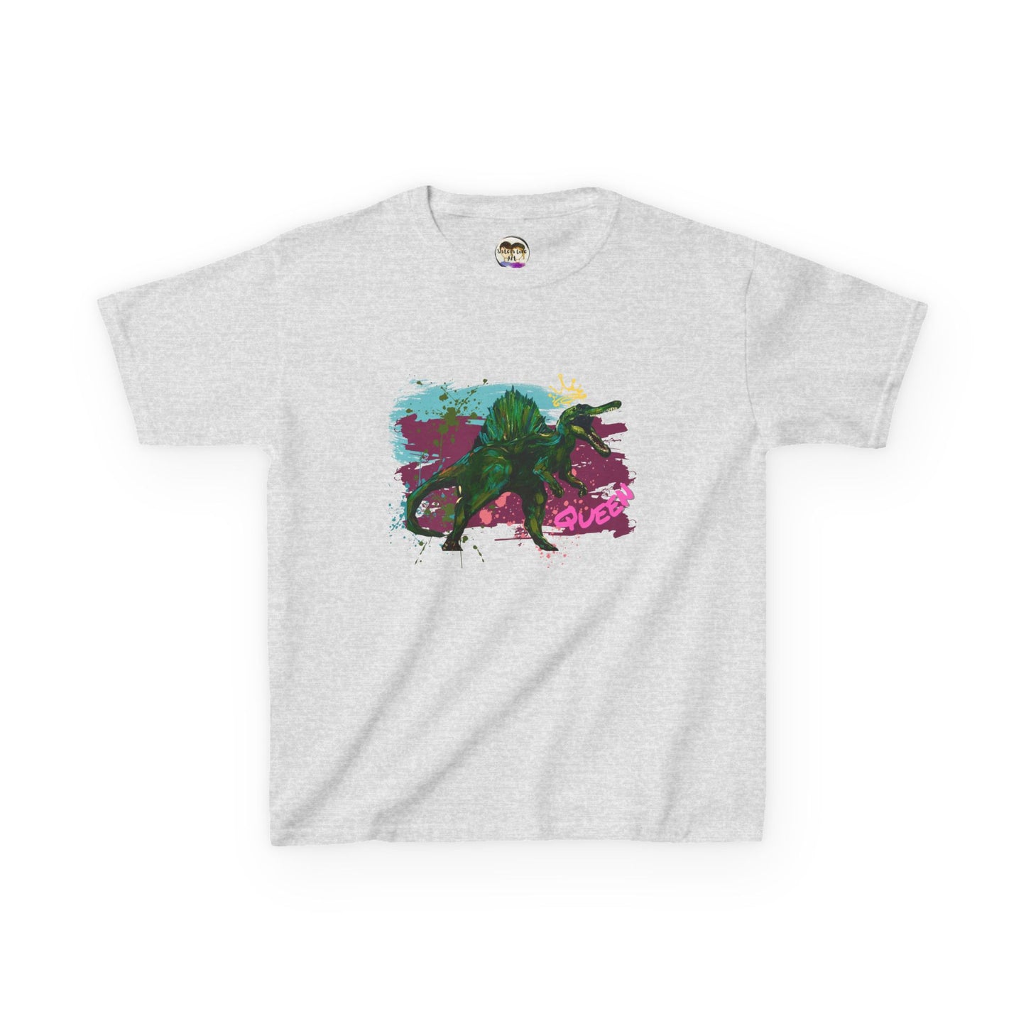 Kids Spinosaurus Queen of the Dinosaurs Graphic Tee, Fun Kids Shirt, Playful Dinosaur Art