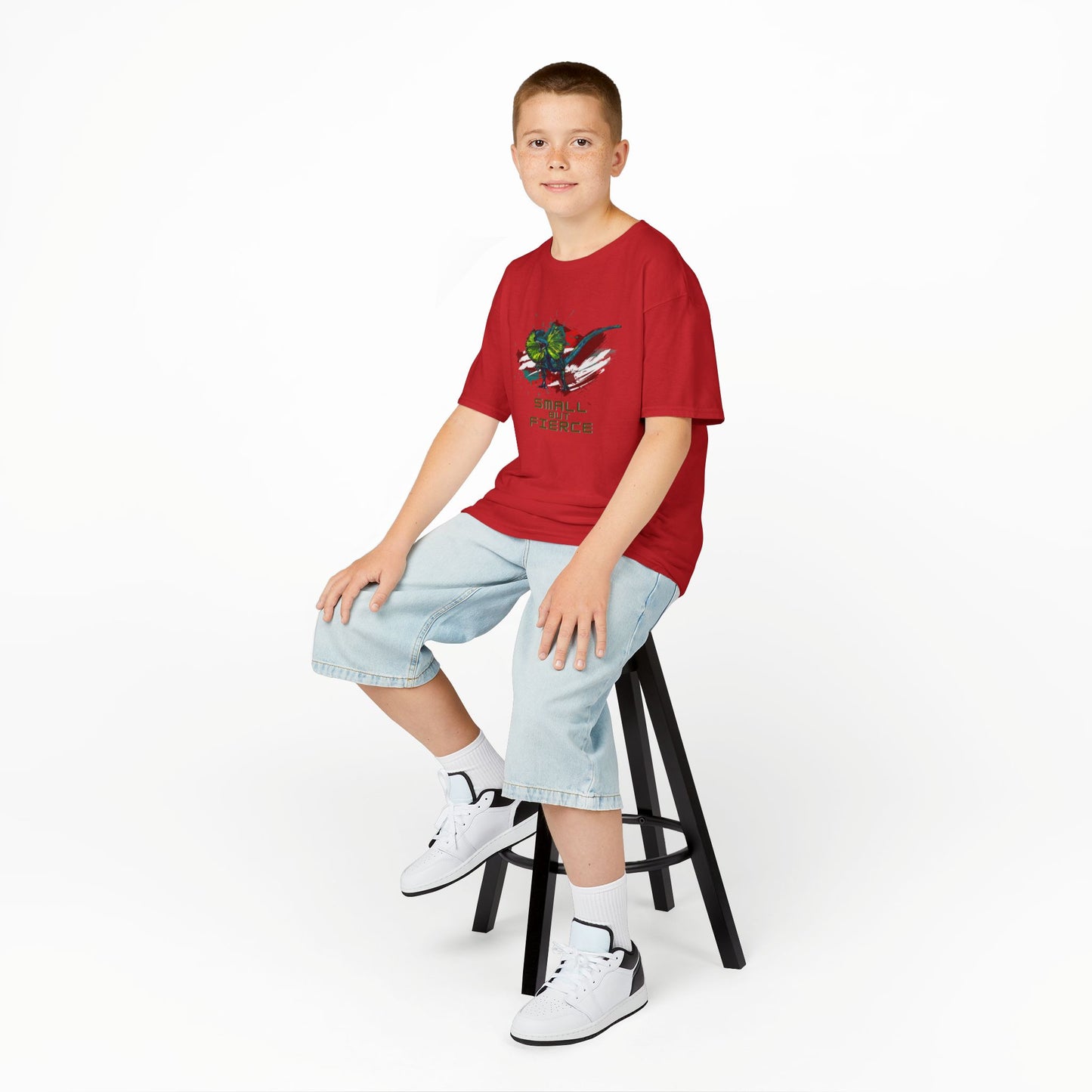 Small But Fierce Kids Dino Tee, Cute Graphic Shirt, Fun Kids Apparel, Gift for Children, Backyard Play, Everyday Wear, Birthday Gift