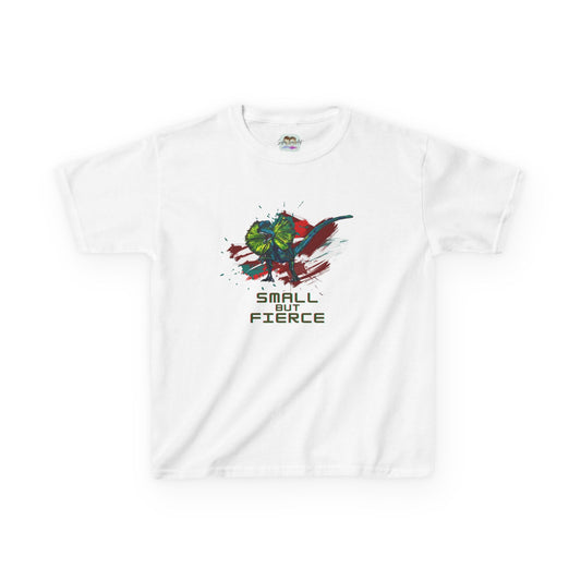 Small But Fierce Kids Dino Tee, Cute Graphic Shirt, Fun Kids Apparel, Gift for Children, Backyard Play, Everyday Wear, Birthday Gift