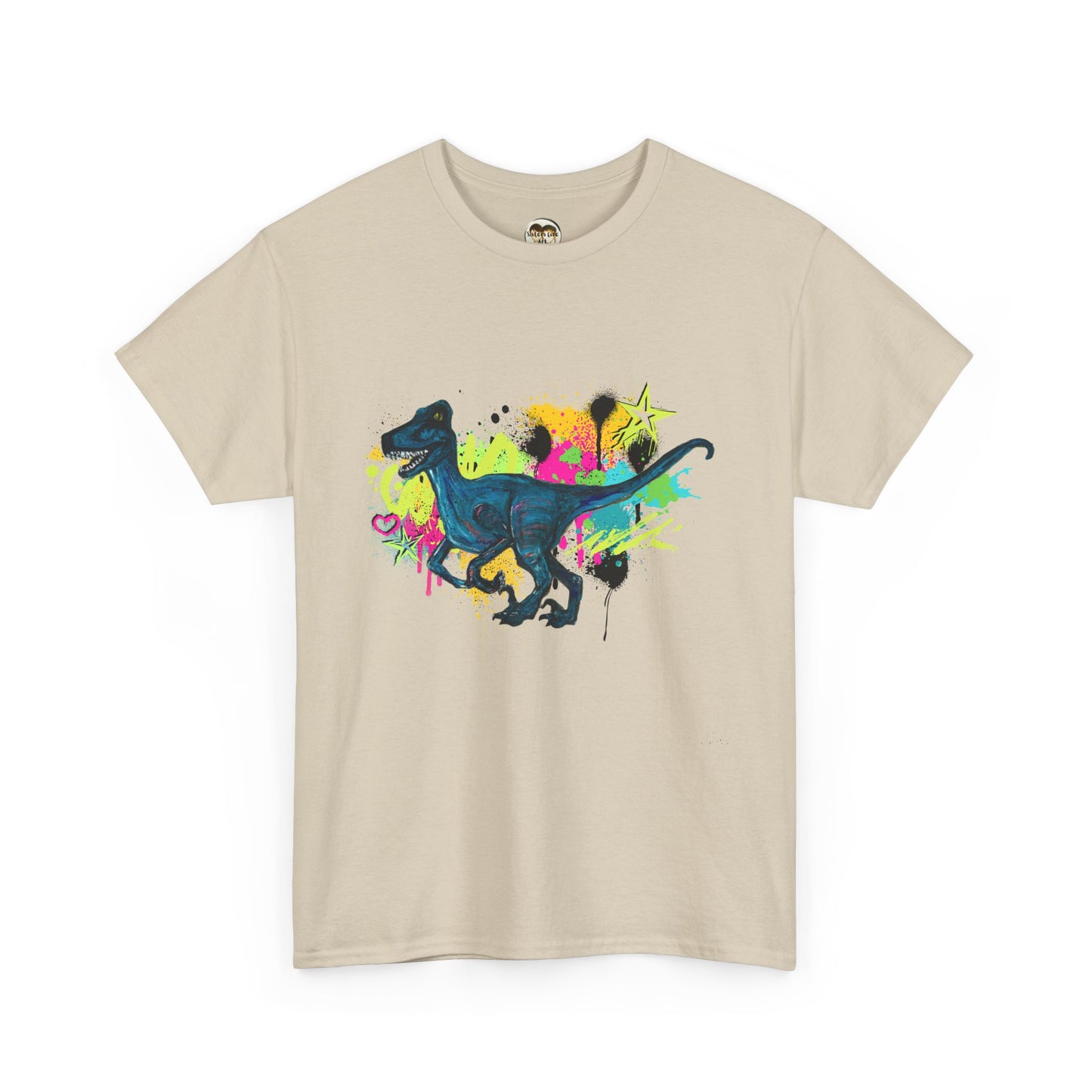 Dinosaur Art Raptor Unisex Heavy Cotton Tee | Perfect for Dinosaur Lovers