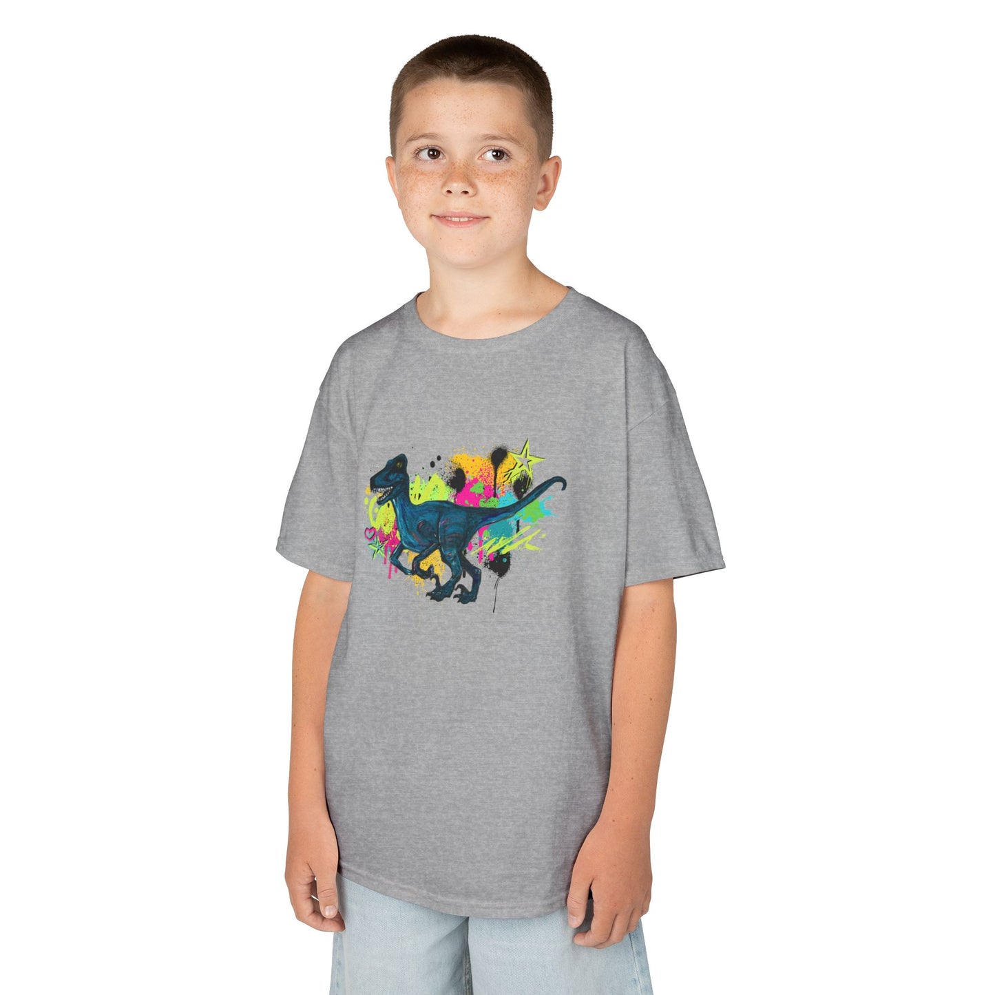Raptor Dinosaur Adventure Kids Tee, Fun Kids T-Shirt, Colorful Dino Shirt, Gift for Boys and Girls, Birthday Gift